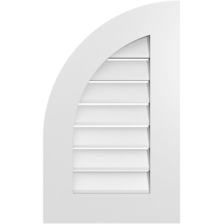 Ekena Millwork Quarter Round Top Left Surface Mount PVC Gable Vent w/ 3-1/2"W x 1"P Standard Frame, 16"W x 26"H GVPQL16X2601SF